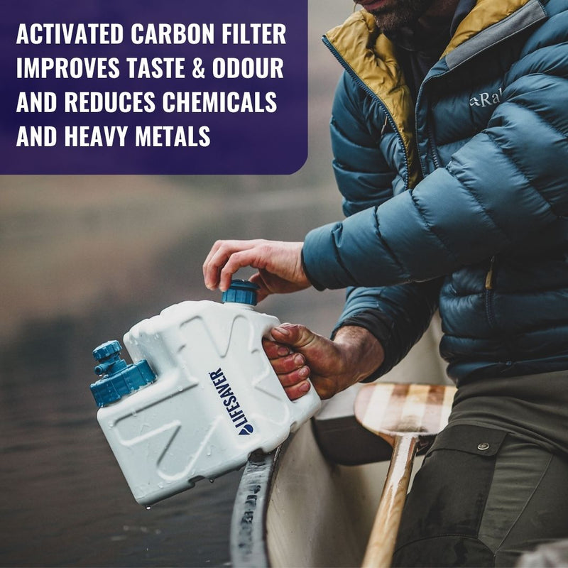 Load image into Gallery viewer, A LifeSaver cube being filled on a paddleboat