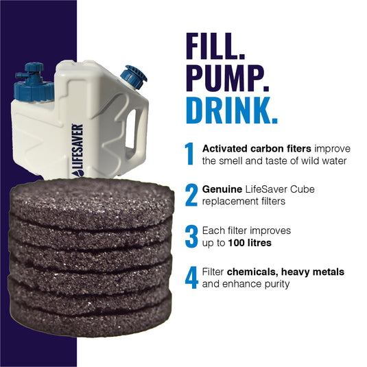 Filtros de carbón activado de LifeSaver Cube (paquete de 6)