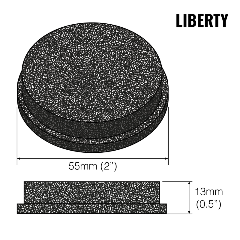 Cargue la imagen en el visor de la galería, Graphic showing the dimensions of a Liberty Carbon filter