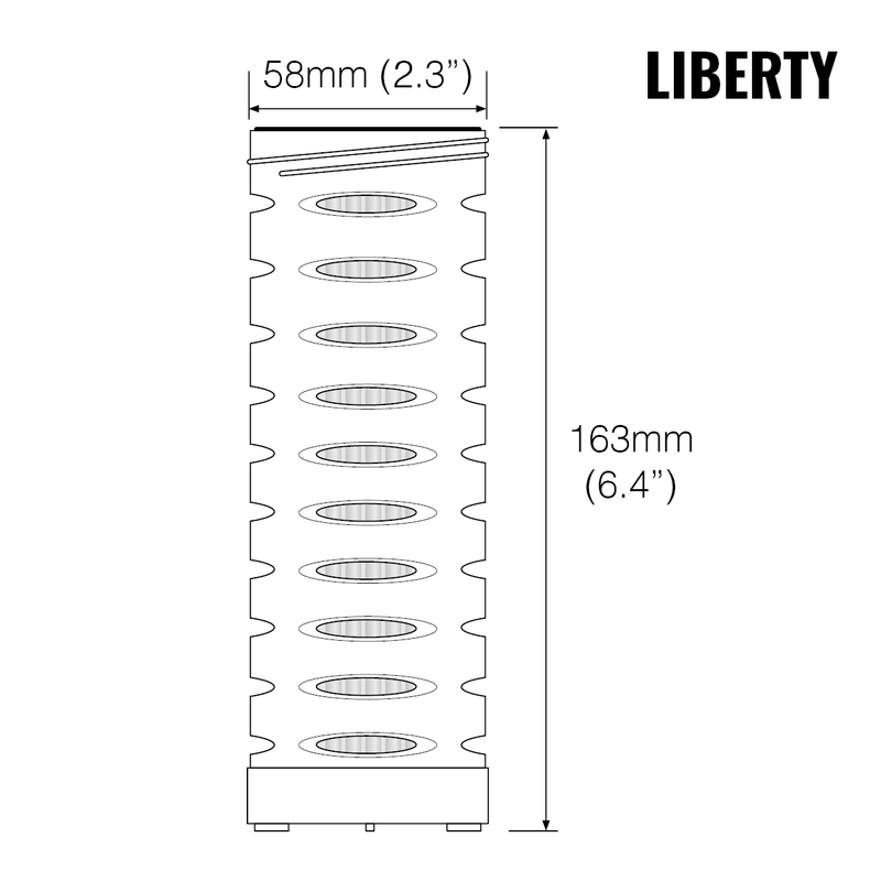 Cargue la imagen en el visor de la galería, Graphic showing the dimensions of a Liberty Filter Cartridge