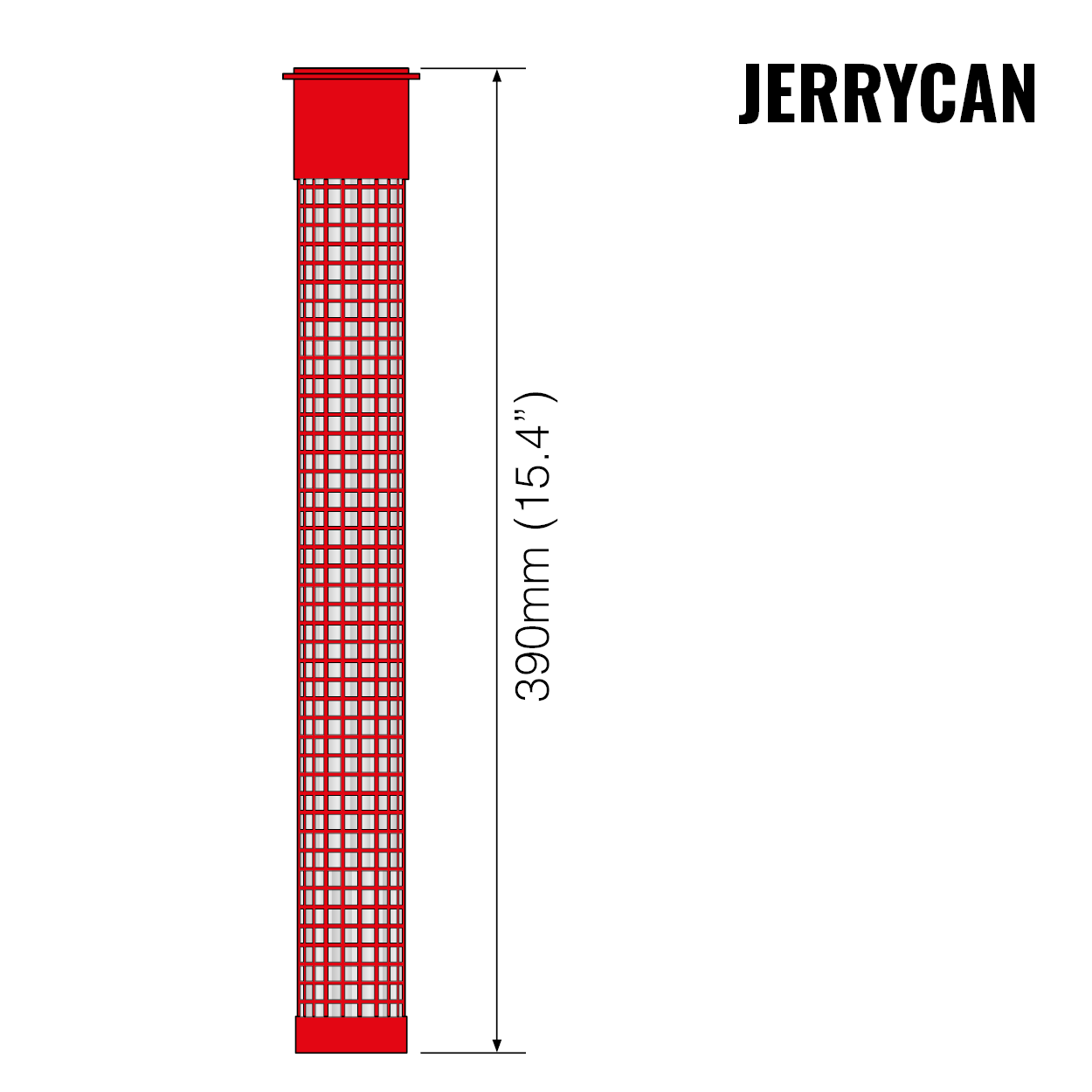 Graphic showing the dimensions of a Jerrycan Filter Cartridge