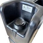 Close up showing a Graphene Ultra filter installed in a black Jerrycan